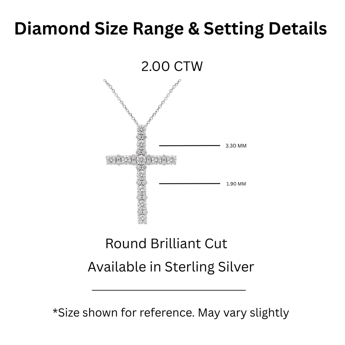 2 ct. T.W. Lab-Grown Diamond Round Cross Pendant Necklace in Sterling Silver or 14K Gold over Silver