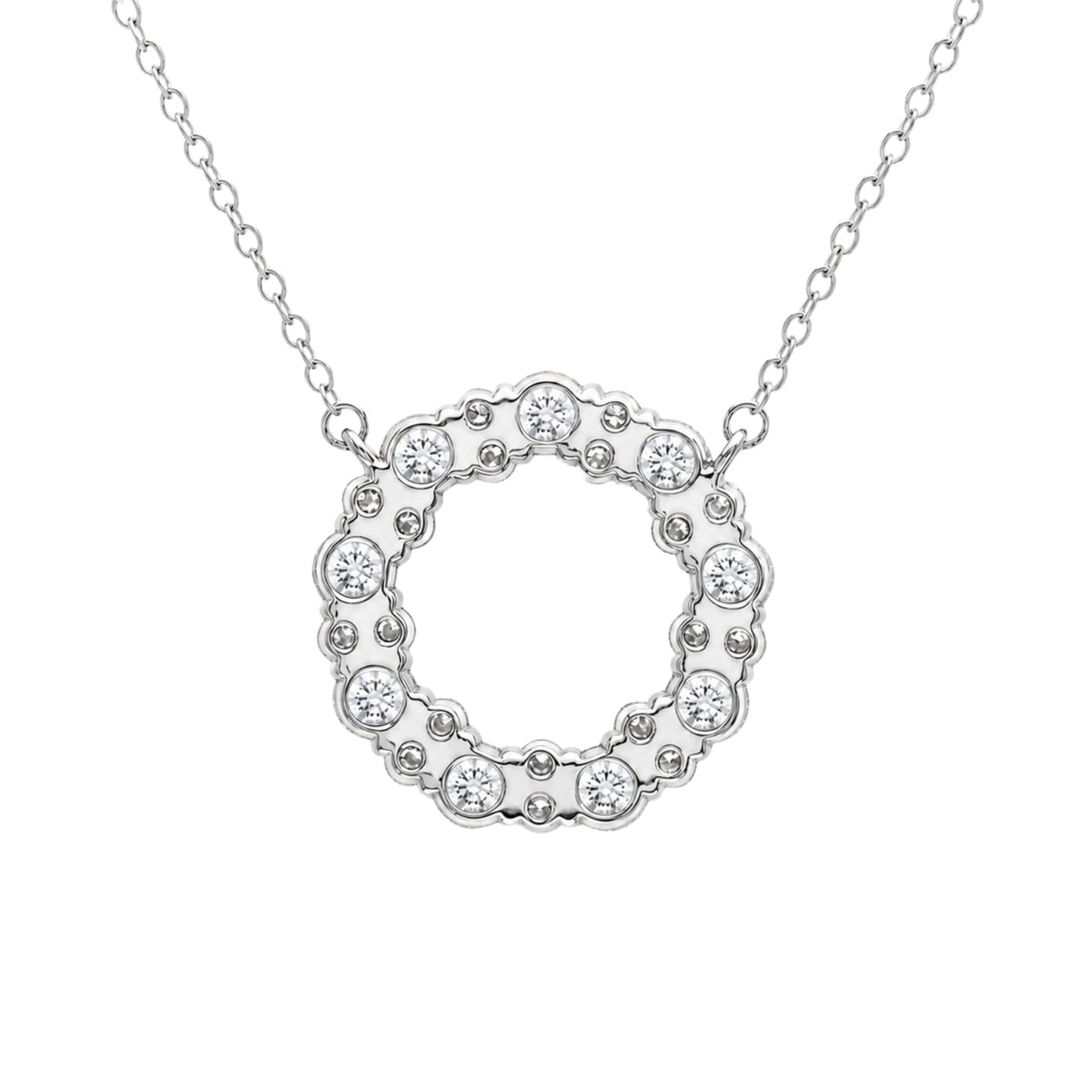 2 ct. T.W. Lab-Grown Diamond Round Pendant Necklace in Sterling Silver or 14K Gold over Silver