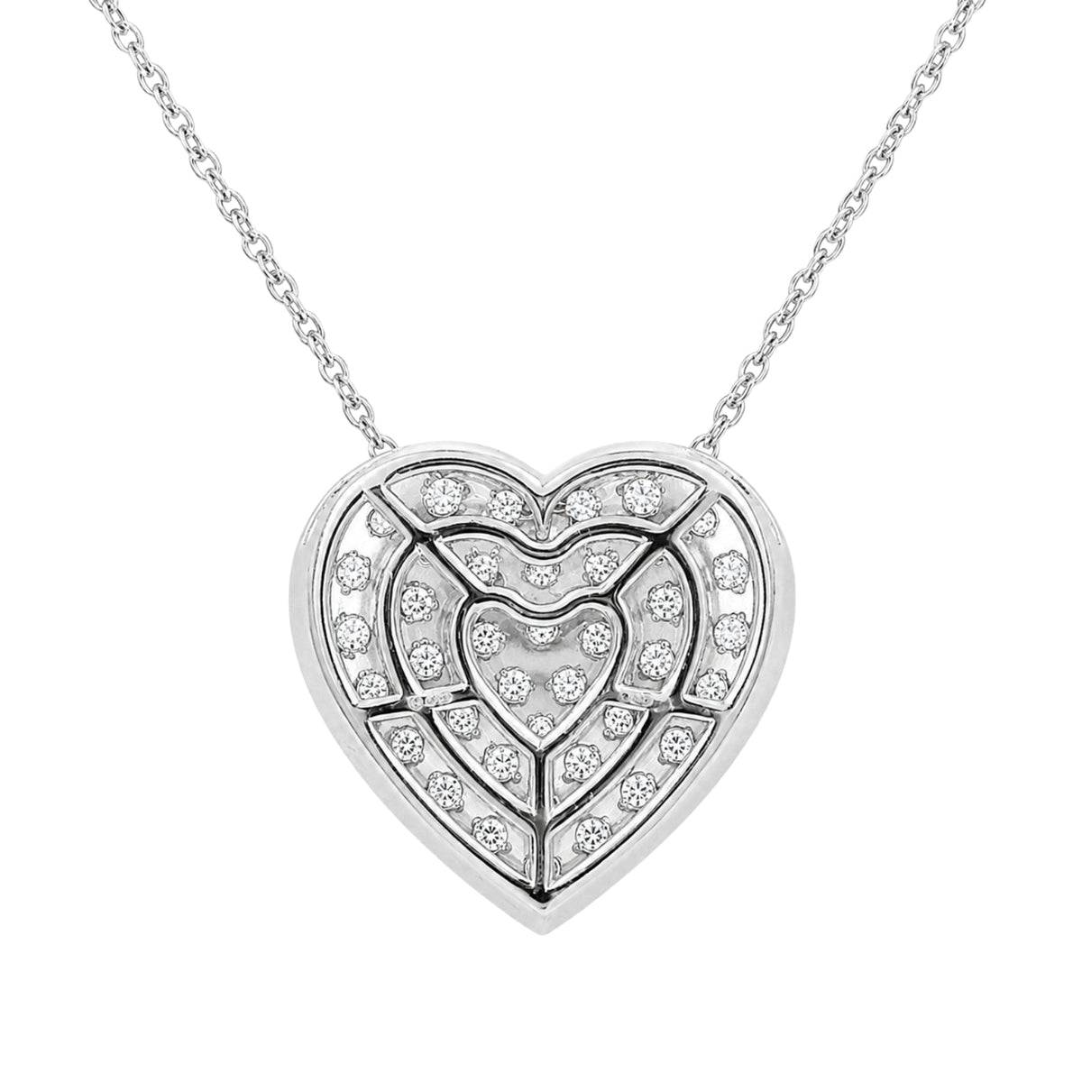 1 ct. T.W. Lab-Grown Diamond Round Heart Pendant Necklace in Sterling Silver or 14K Gold over Silver