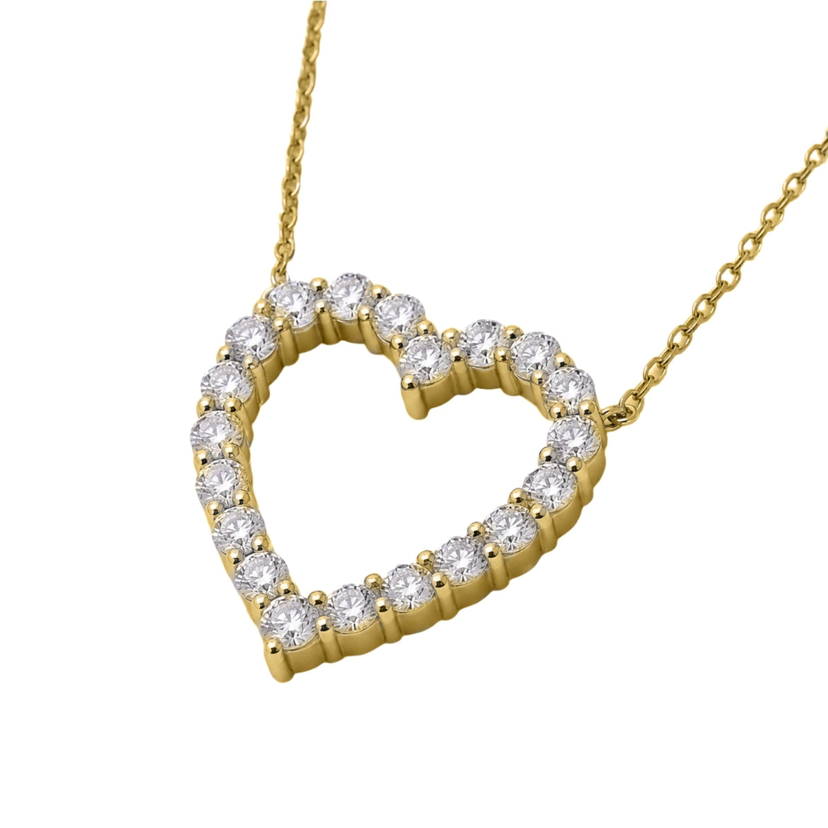 2 ct. T.W. Lab-Grown Diamond Round Heart Pendant Necklace in Sterling Silver or 14K Gold over Silver