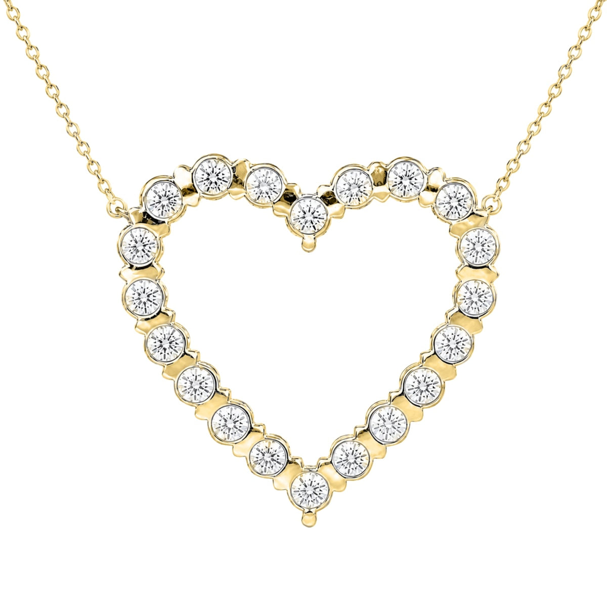 2 ct. T.W. Lab-Grown Diamond Round Heart Pendant Necklace in Sterling Silver or 14K Gold over Silver