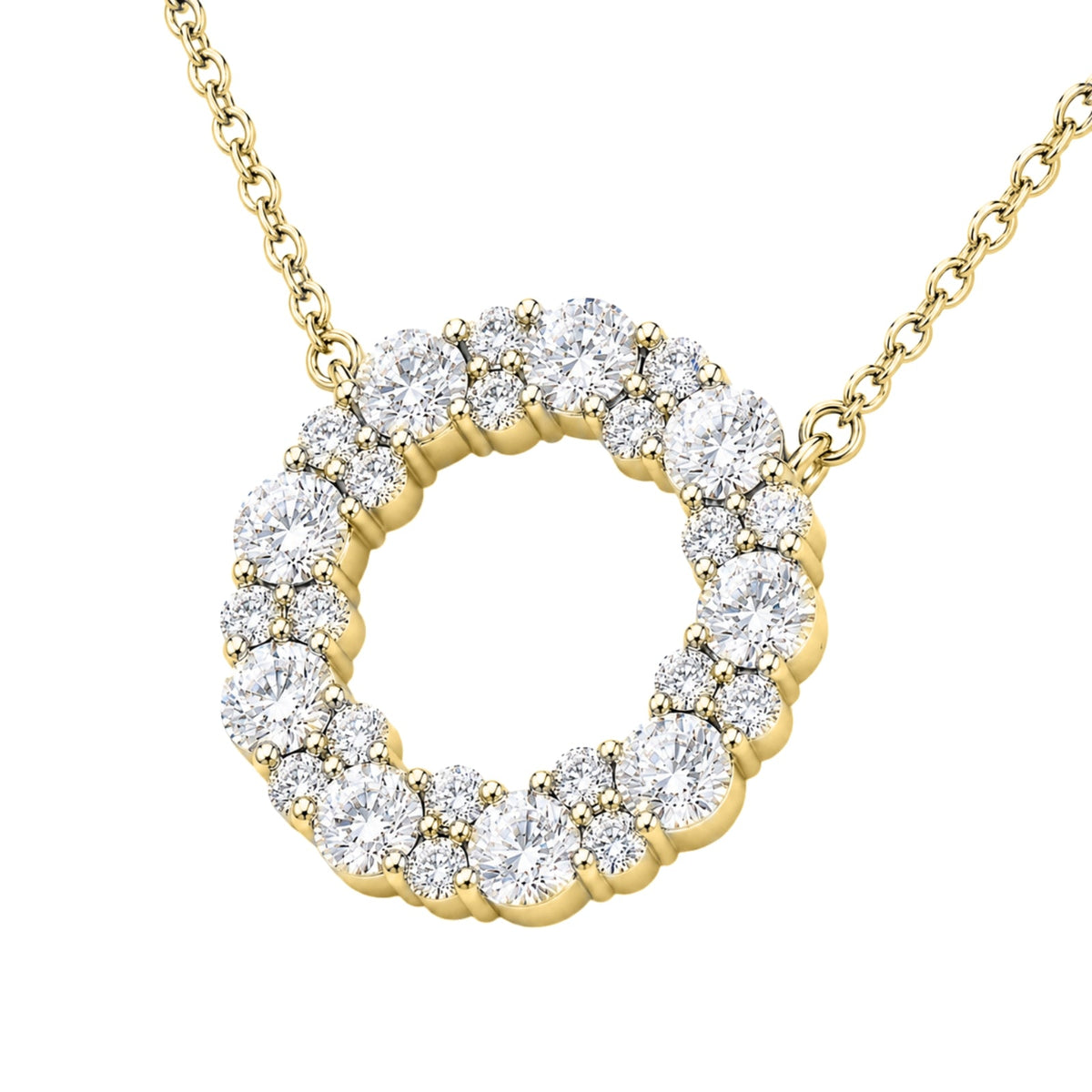 2 ct. T.W. Lab-Grown Diamond Round Pendant Necklace in Sterling Silver or 14K Gold over Silver