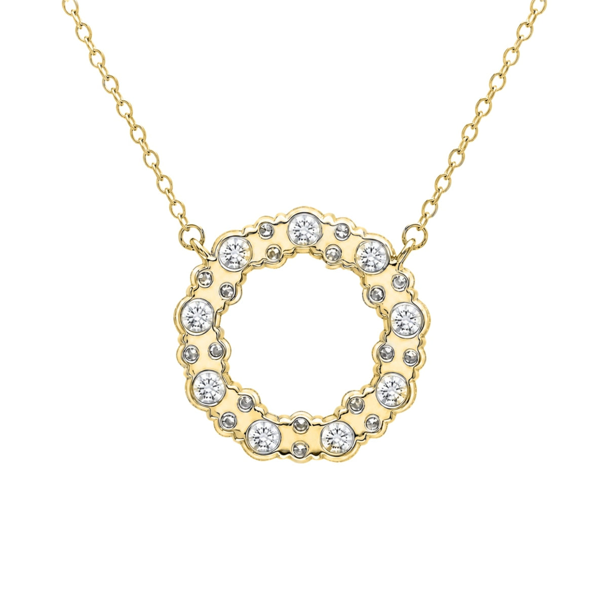 2 ct. T.W. Lab-Grown Diamond Round Pendant Necklace in Sterling Silver or 14K Gold over Silver