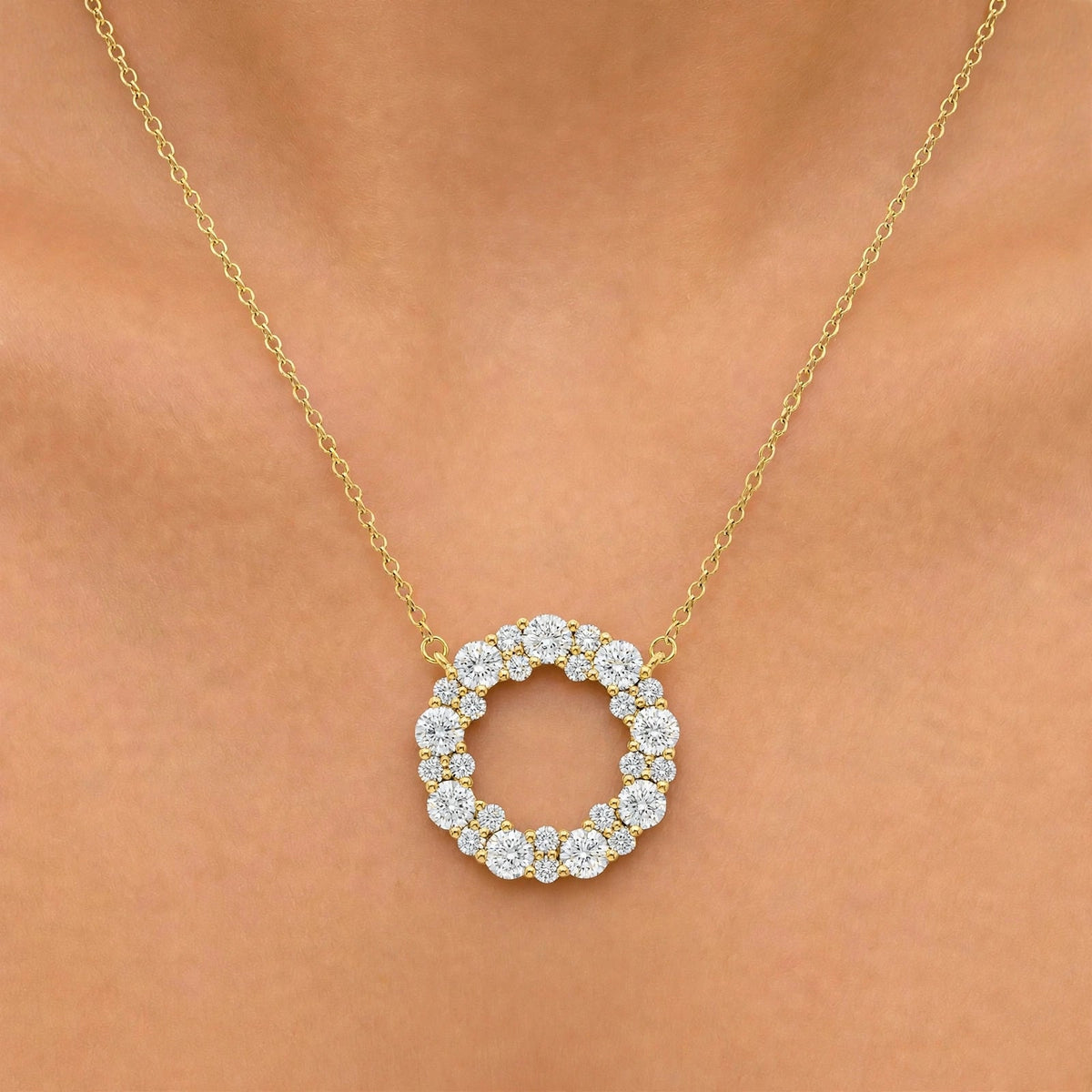 2 ct. T.W. Lab-Grown Diamond Round Pendant Necklace in Sterling Silver or 14K Gold over Silver