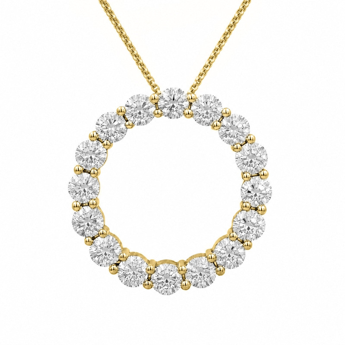 3 ct. T.W. Lab-Grown Diamond Round Pendant Necklace in Sterling Silver or 14K Gold over Silver