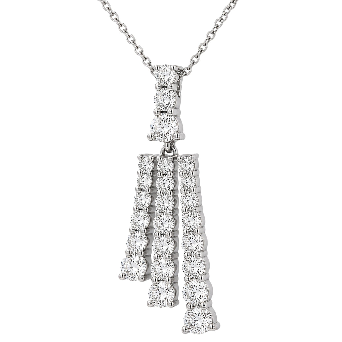 2 ct. T.W. Lab-Grown Diamond Round Pendant Necklace in Sterling Silver or 14K Gold over Silver