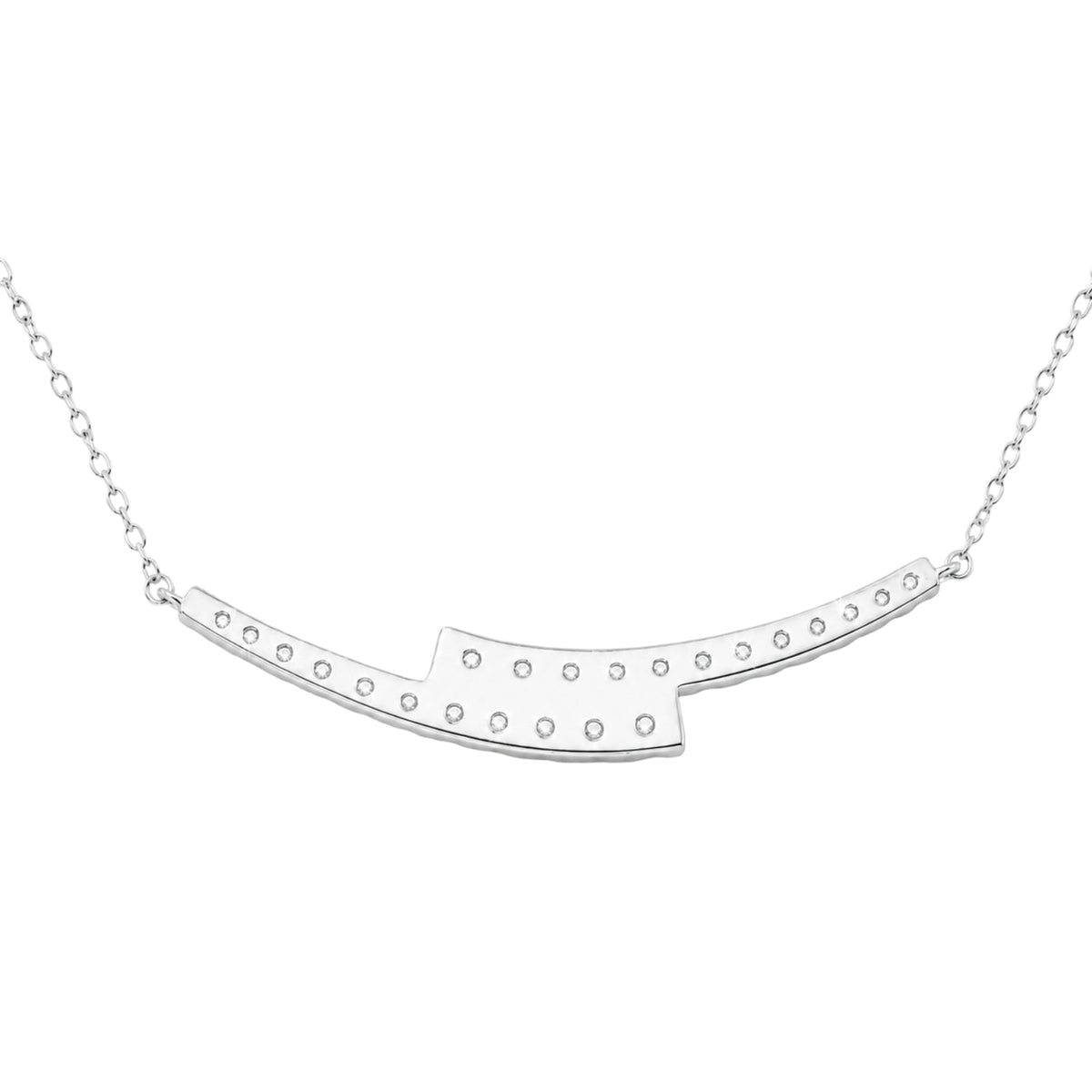 2 ct. T.W. Lab-Grown Diamond Round Smile Necklace in Sterling Silver or 14K Gold over Silver