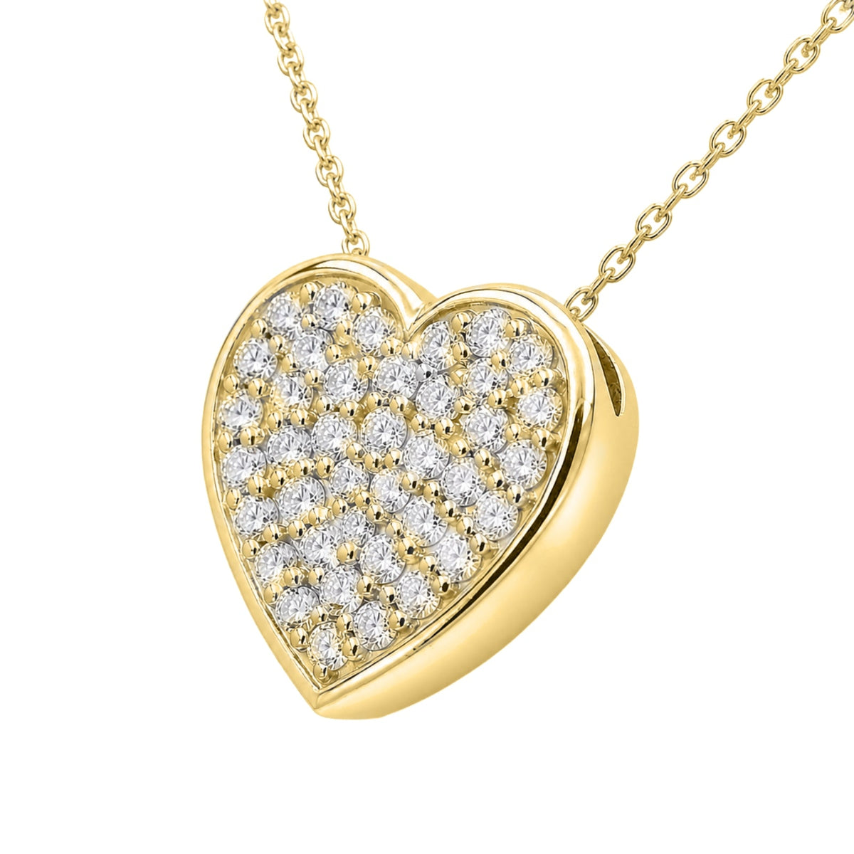 1 ct. T.W. Lab-Grown Diamond Round Heart Pendant Necklace in Sterling Silver or 14K Gold over Silver