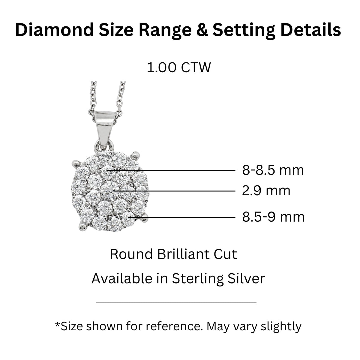 1 ct. T.W. Lab-Grown Diamond Round Cluster Pendant Necklace in Sterling Silver or 14K Gold over Silver