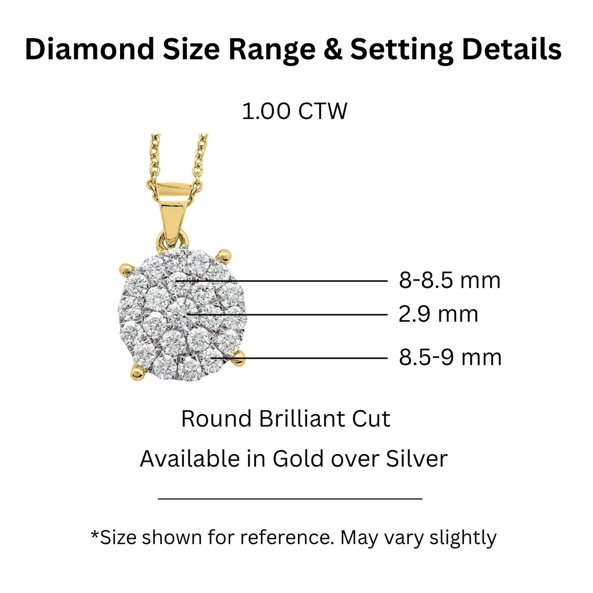1 ct. T.W. Lab-Grown Diamond Round Cluster Pendant Necklace in Sterling Silver or 14K Gold over Silver