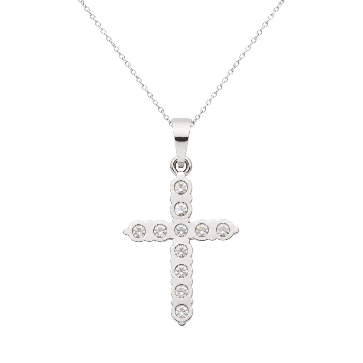 2 ct. T.W. Lab-Grown Diamond Round Cross Pendant Necklace in Sterling Silver or 14K Gold over Silver