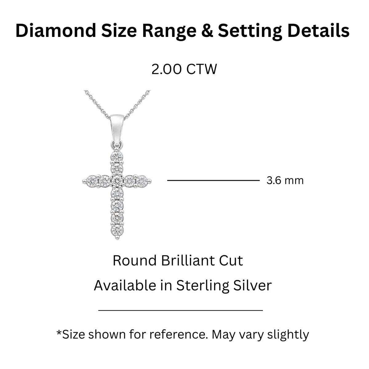 2 ct. T.W. Lab-Grown Diamond Round Cross Pendant Necklace in Sterling Silver or 14K Gold over Silver