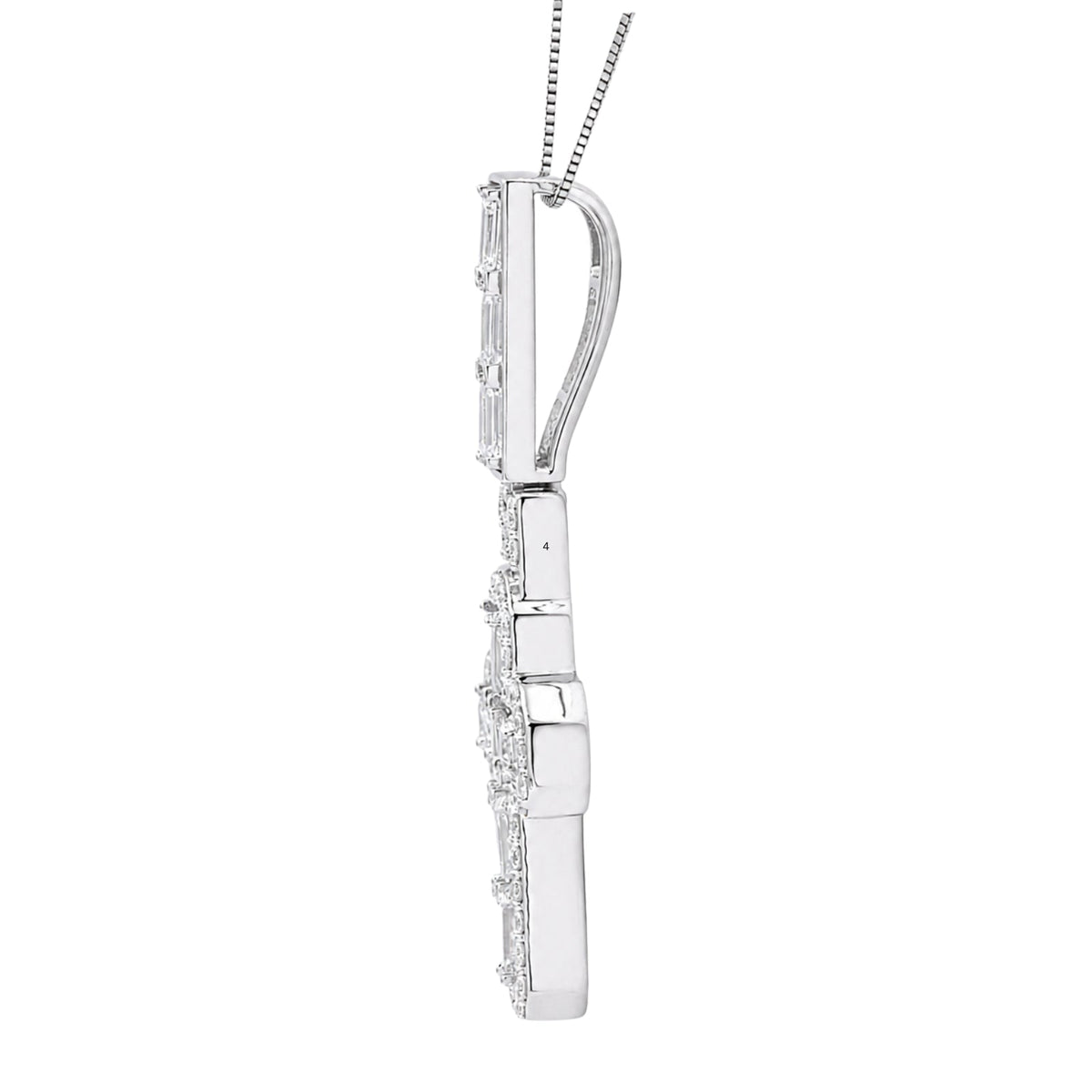4 ct. T.W. Lab-Grown Diamond Round Cross Pendant Necklace in Sterling Silver or 14K Gold over Silver