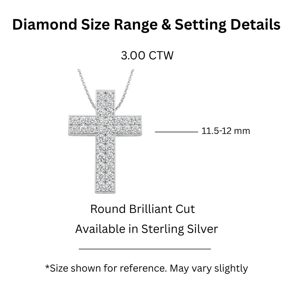 3 ct. T.W. Lab-Grown Diamond Round Cross Pendant Necklace in Sterling Silver or 14K Gold over Silver