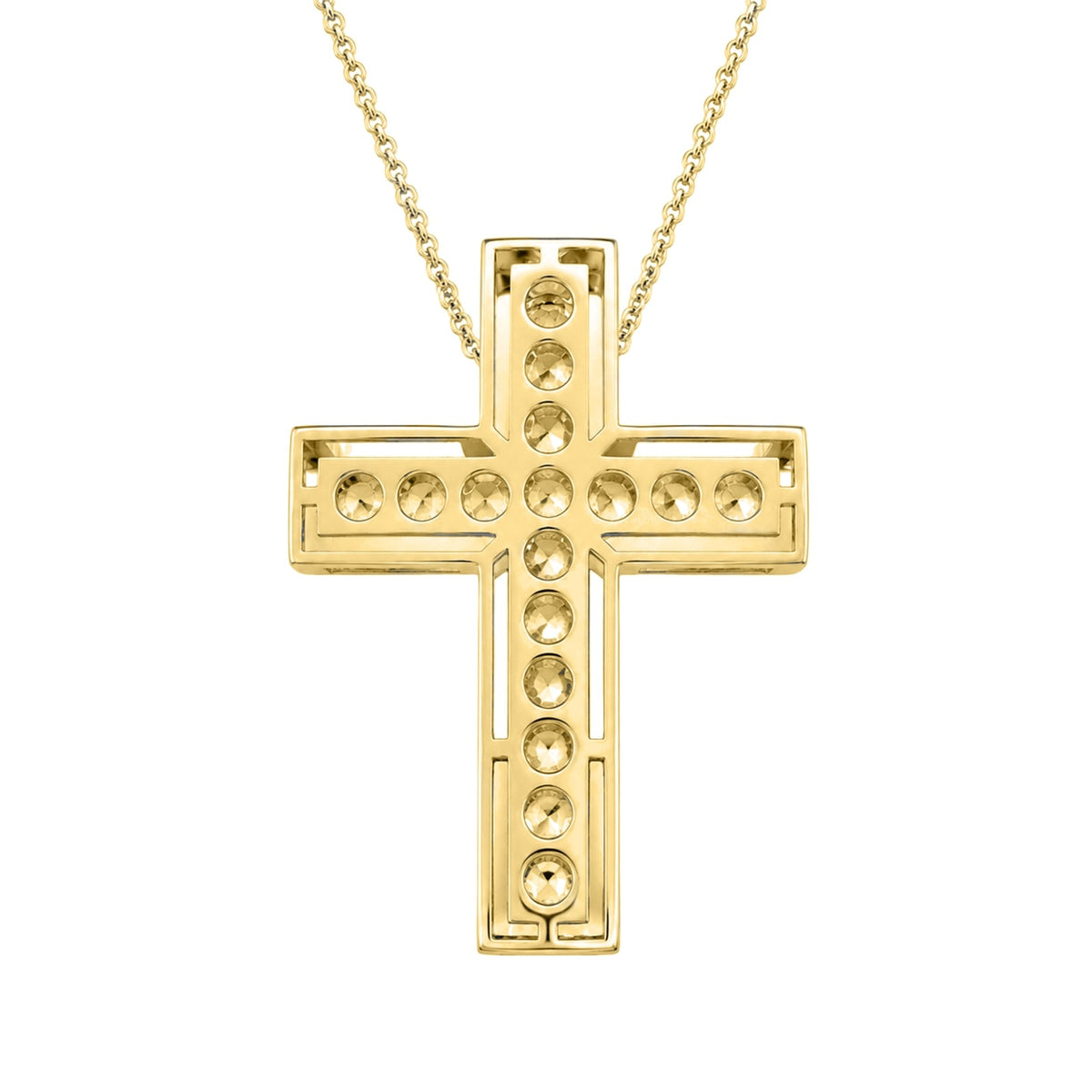 3 ct. T.W. Lab-Grown Diamond Round Cross Pendant Necklace in Sterling Silver or 14K Gold over Silver