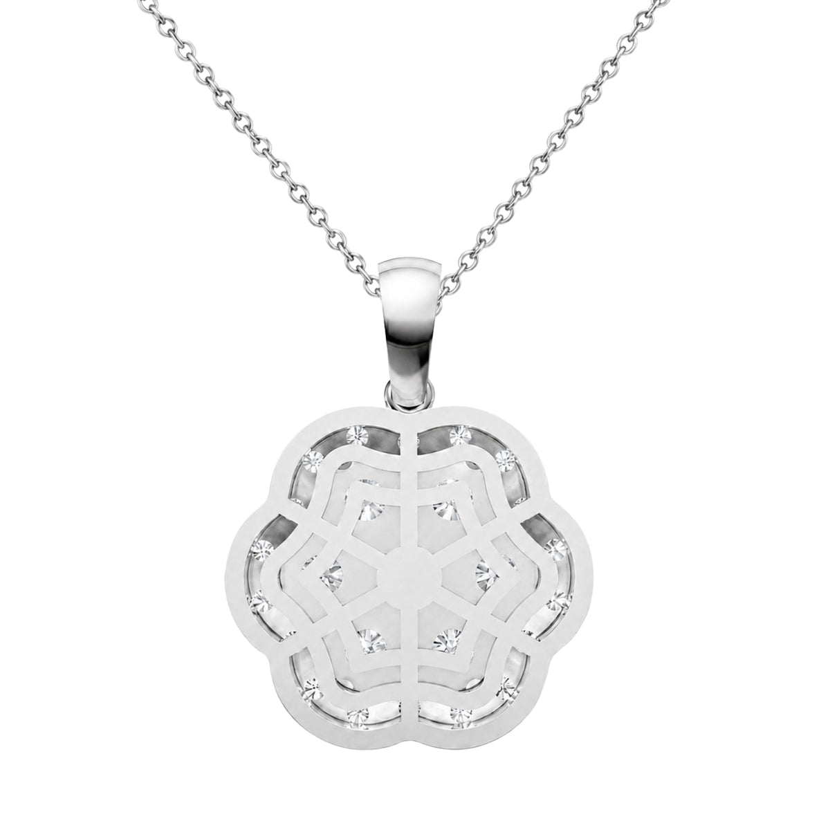 3 ct. T.W. Lab-Grown Diamond Round Cluster Pendant Necklace in Sterling Silver & 14K Gold over Silver