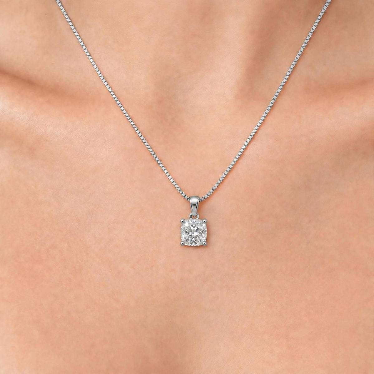 Lab-Grown Diamond Solitaire Pendant Necklace in 14K White Gold or 14K Yellow Gold