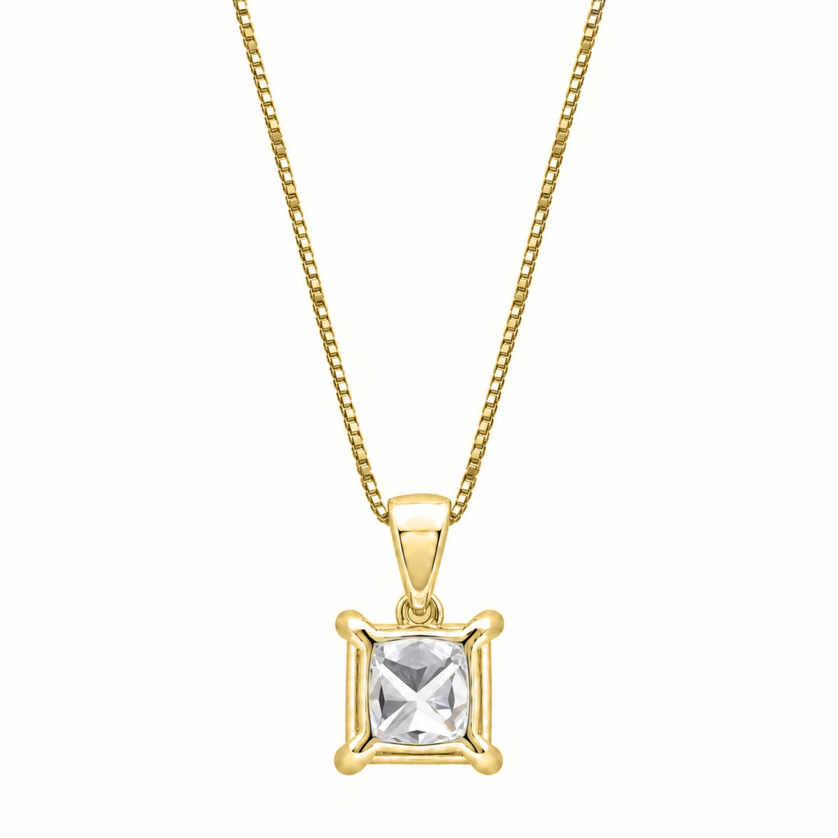 Lab-Grown Diamond Solitaire Pendant Necklace in 14K White Gold or 14K Yellow Gold