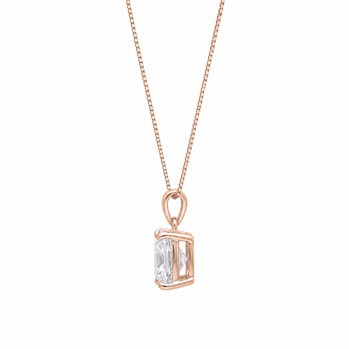 Lab-Grown Diamond Cushion Solitaire Pendant Necklace in 14K White Gold or 14K Yellow Gold