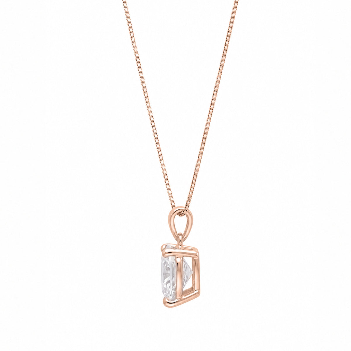 Lab-Grown Diamond Solitaire Pendant Necklace in 14K White Gold or 14K Yellow Gold