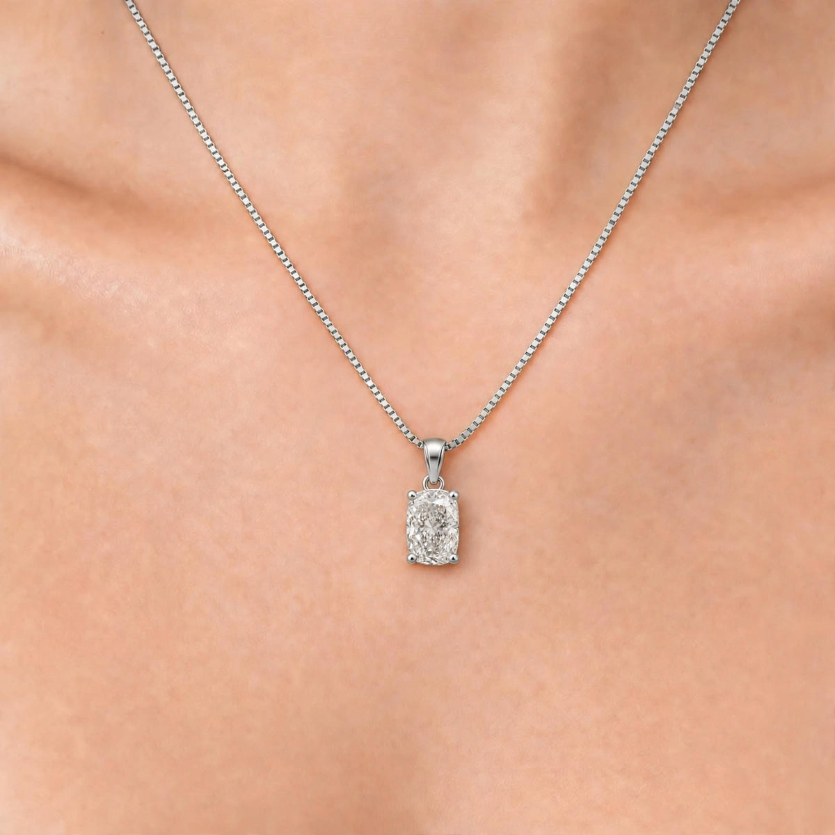 Lab-Grown Diamond Solitaire Pendant Necklace in 14K White Gold or 14K Yellow Gold