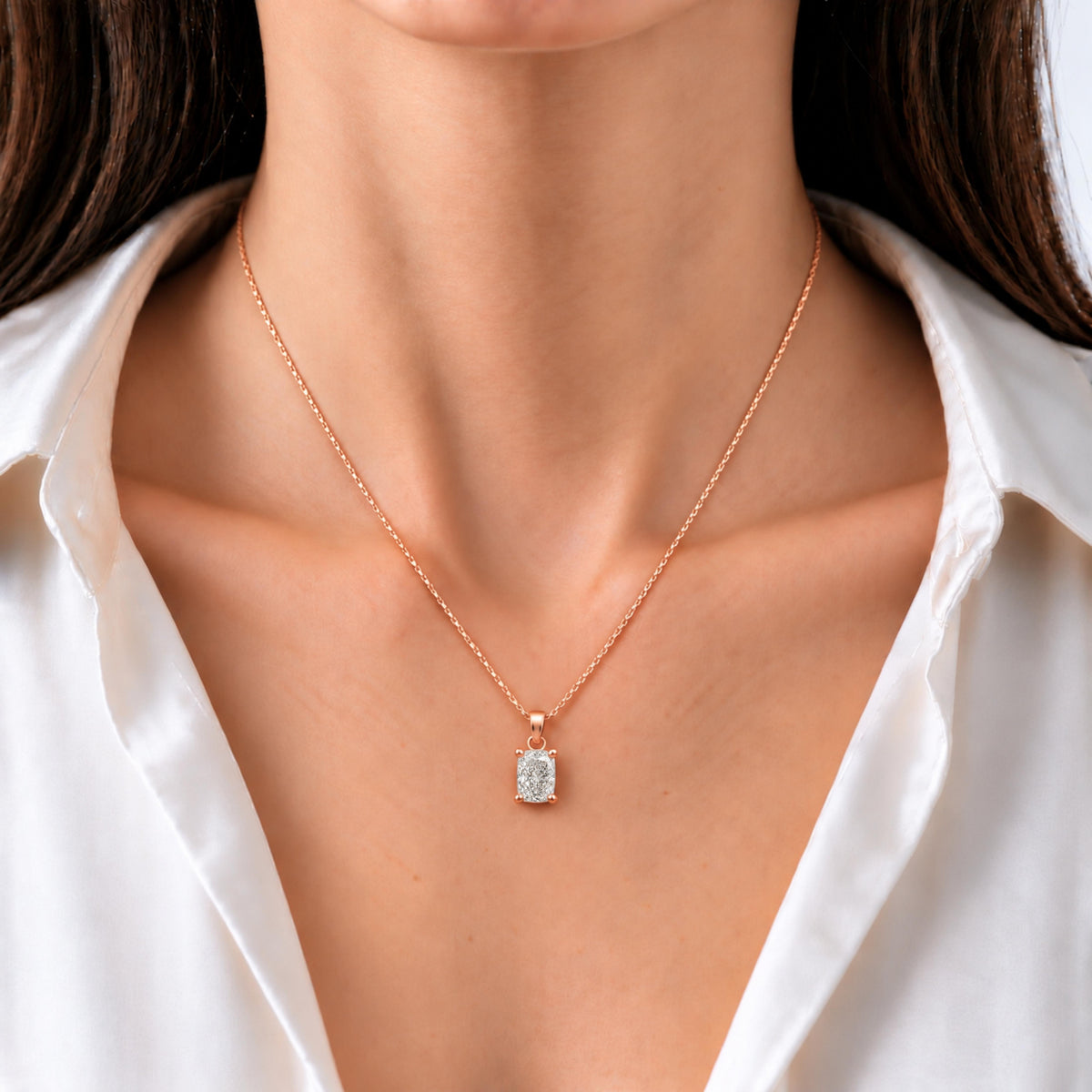 Lab-Grown Diamond Solitaire Pendant Necklace in 14K White Gold or 14K Yellow Gold
