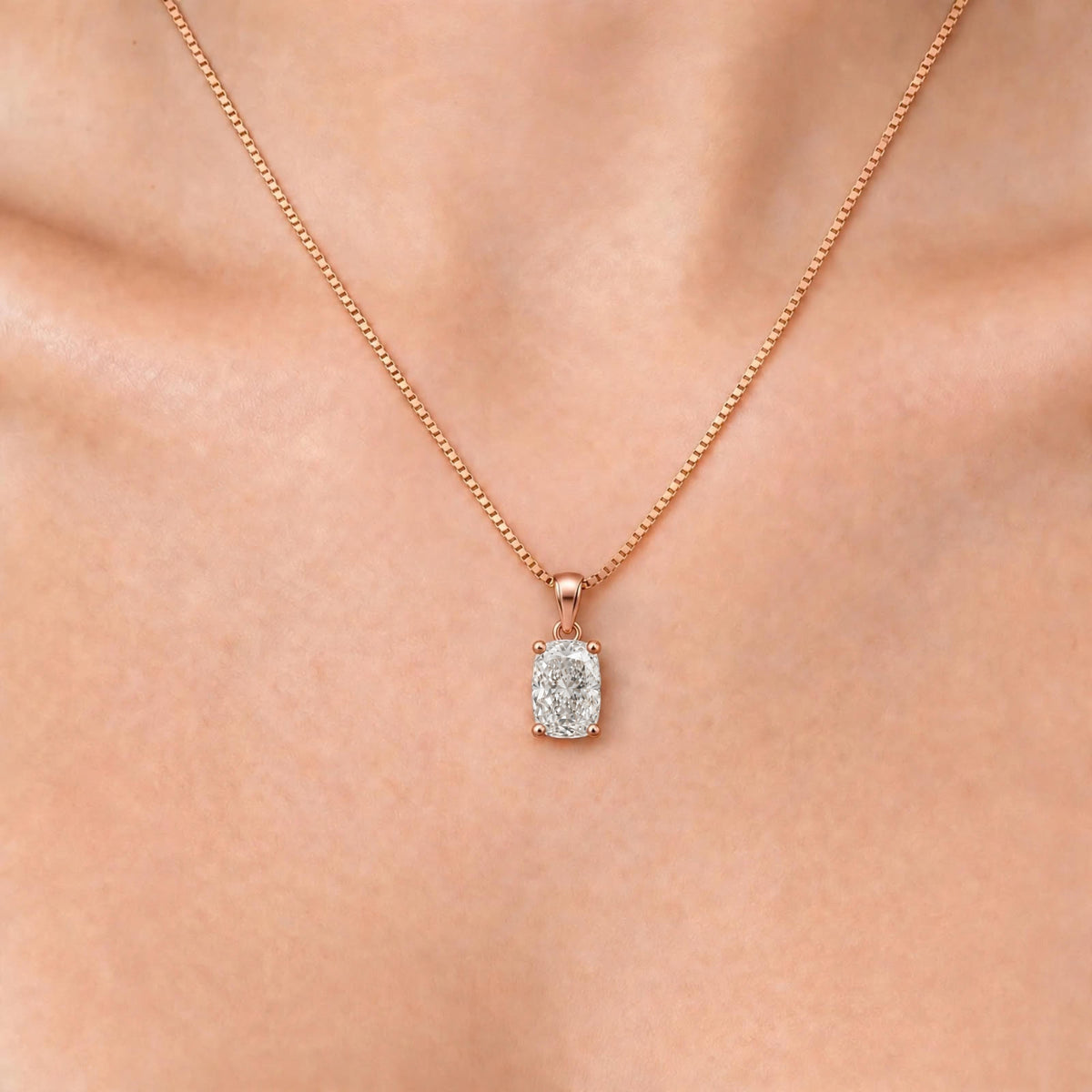 Lab-Grown Diamond Solitaire Pendant Necklace in 14K White Gold or 14K Yellow Gold