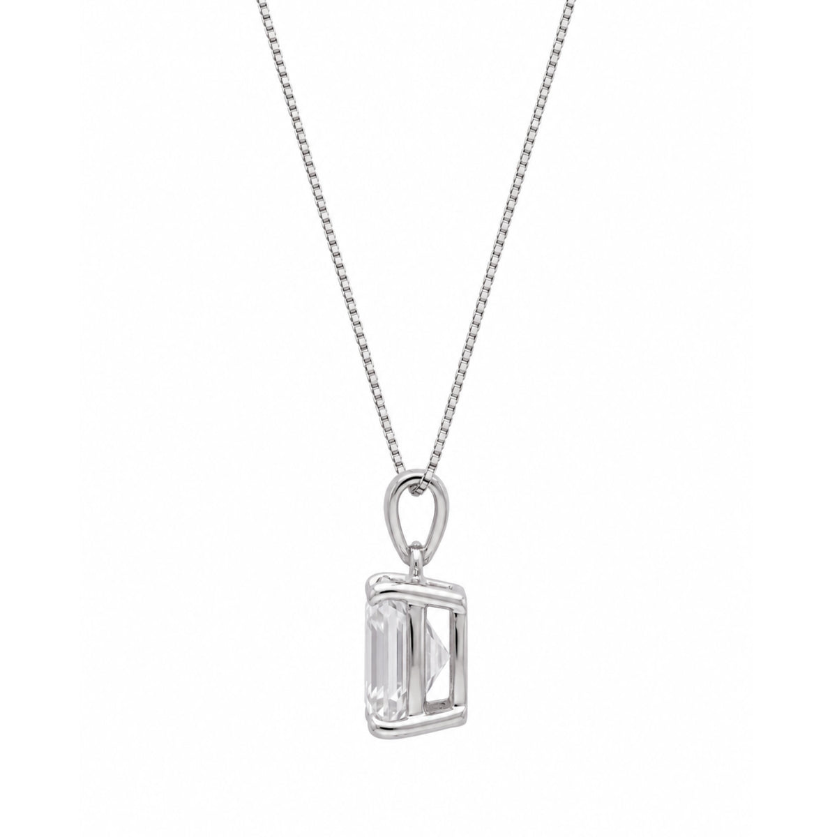 Lab-Grown Diamond Asscher Solitaire Pendant Necklace in 14K White Gold or 14K Yellow Gold