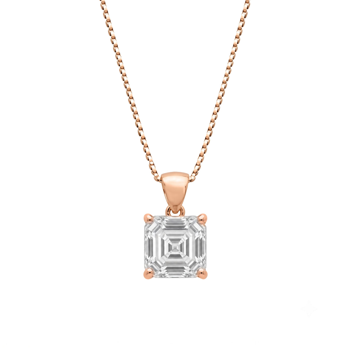 Lab-Grown Diamond Asscher Solitaire Pendant Necklace in 14K White Gold or 14K Yellow Gold