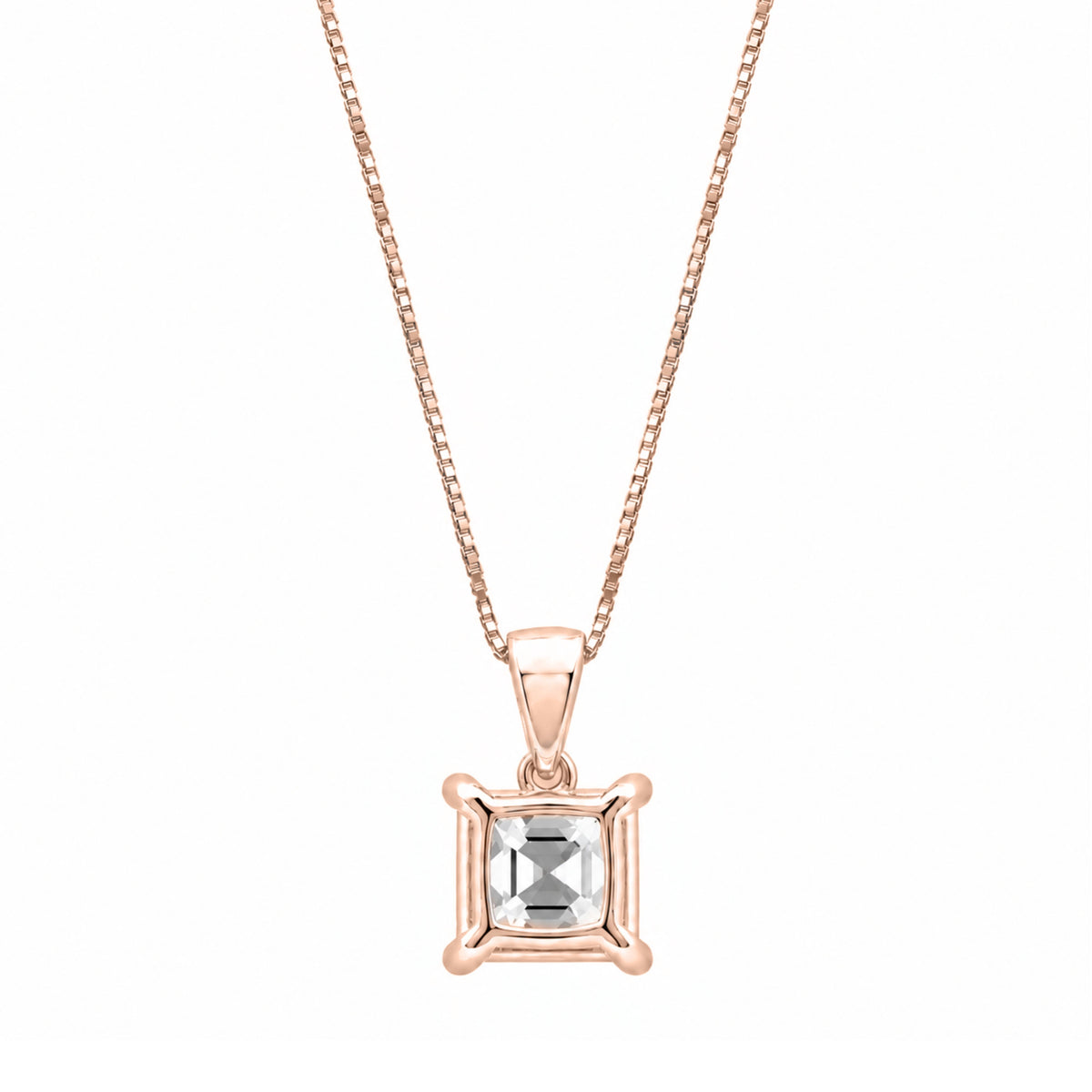 Lab-Grown Diamond Asscher Solitaire Pendant Necklace in 14K White Gold or 14K Yellow Gold