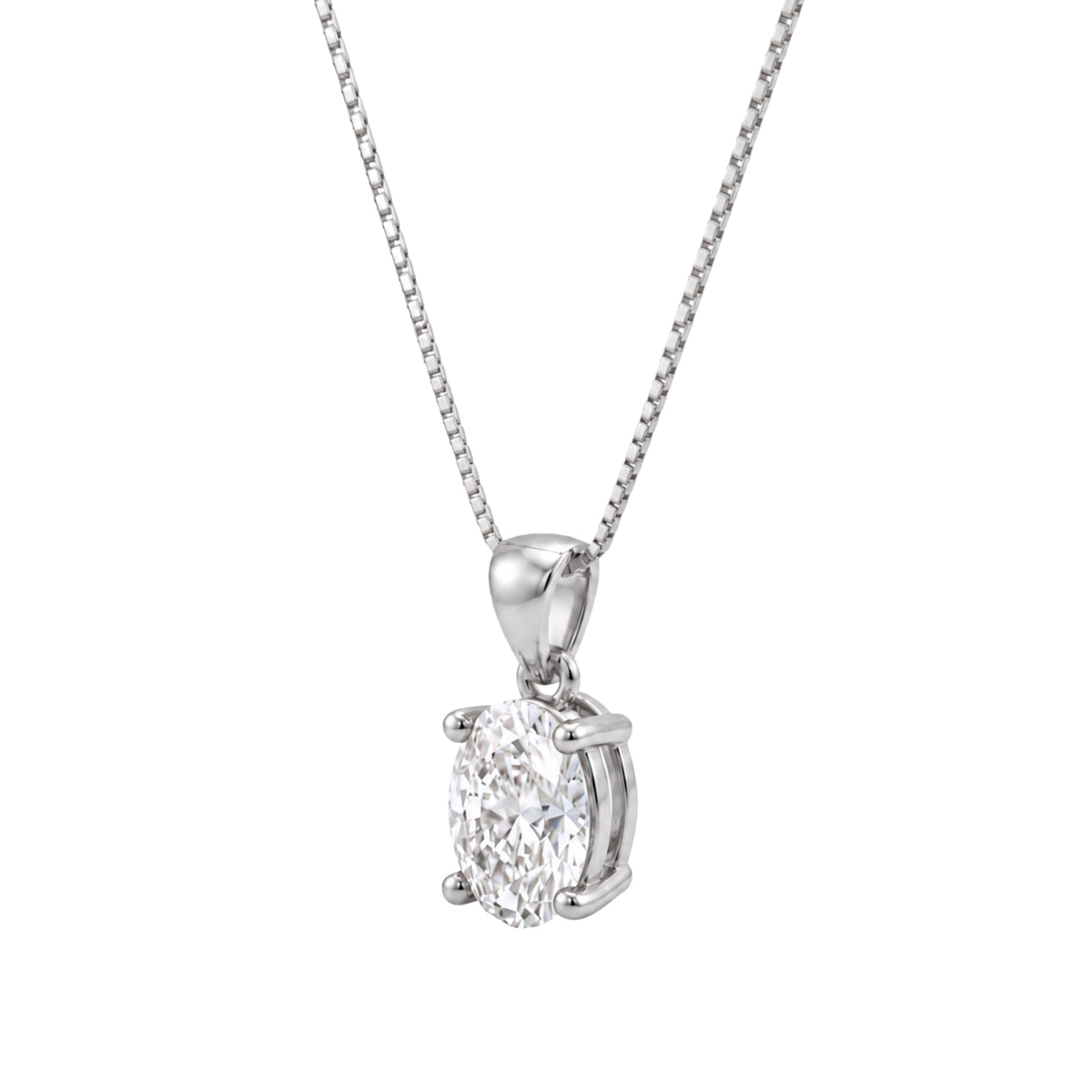 Lab-Grown Diamond Solitaire Pendant Necklace in 14K White Gold or 14K Yellow Gold