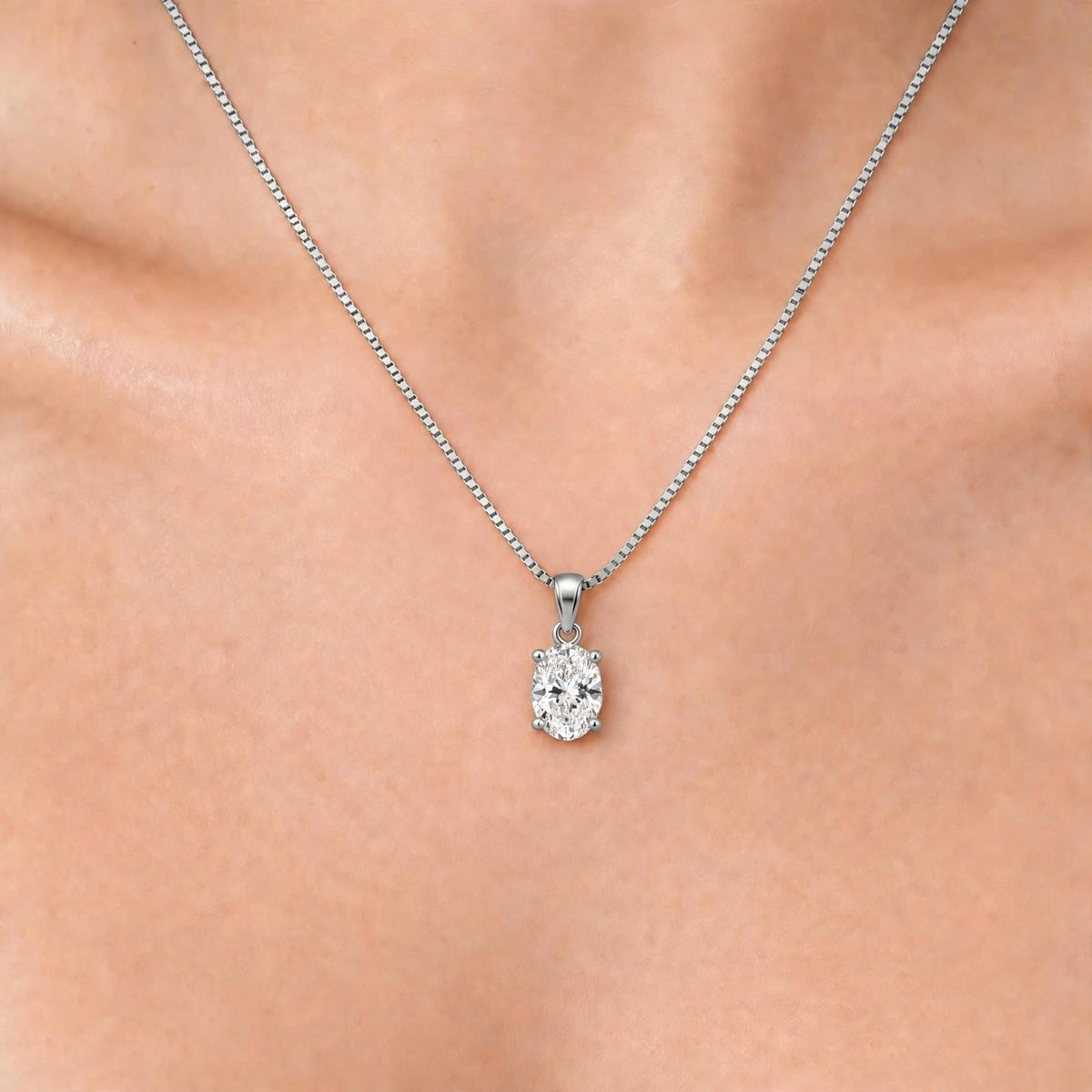 Lab-Grown Diamond Solitaire Pendant Necklace in 14K White Gold or 14K Yellow Gold