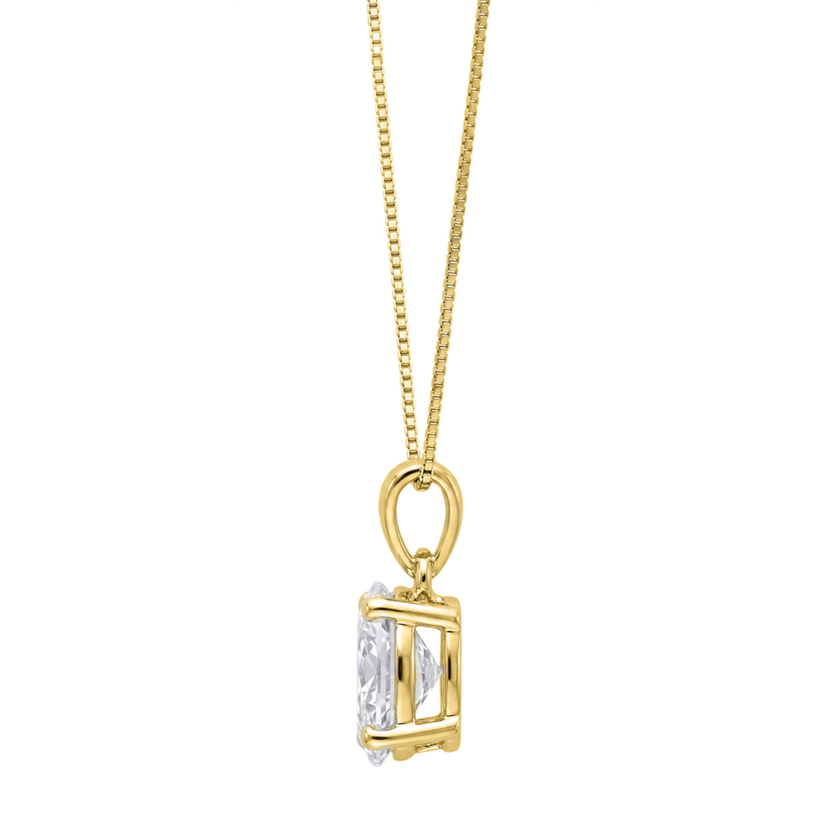 Lab-Grown Diamond Solitaire Pendant Necklace in 14K White Gold or 14K Yellow Gold