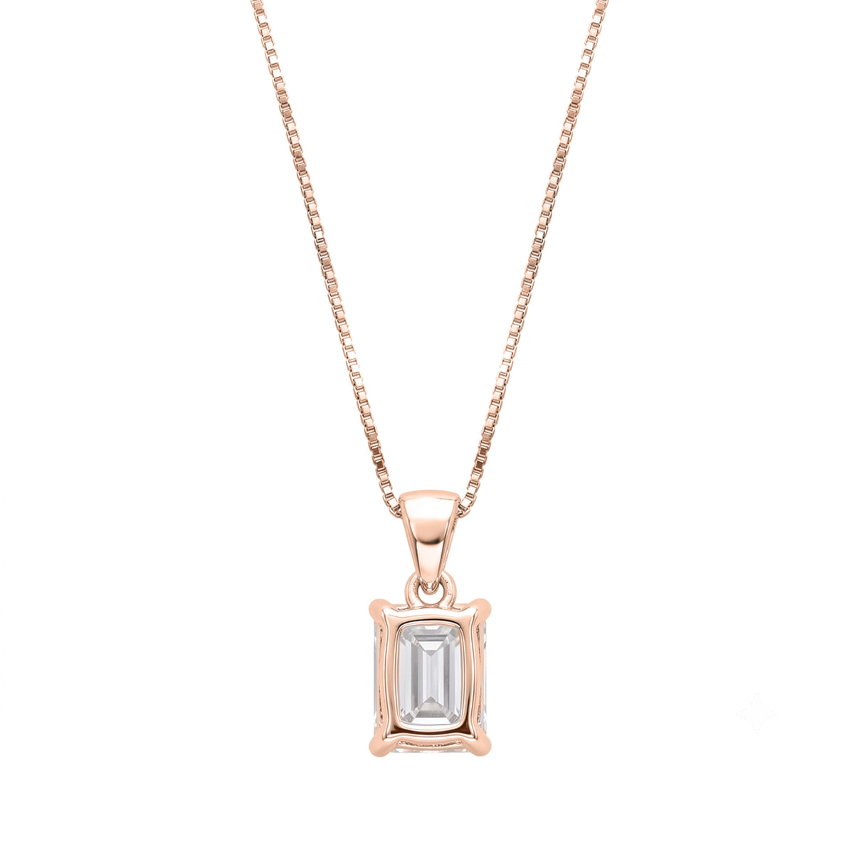 Lab-Grown Diamond Emerald-Cut Solitaire Pendant Necklace in 14K White Gold or 14K Yellow Gold