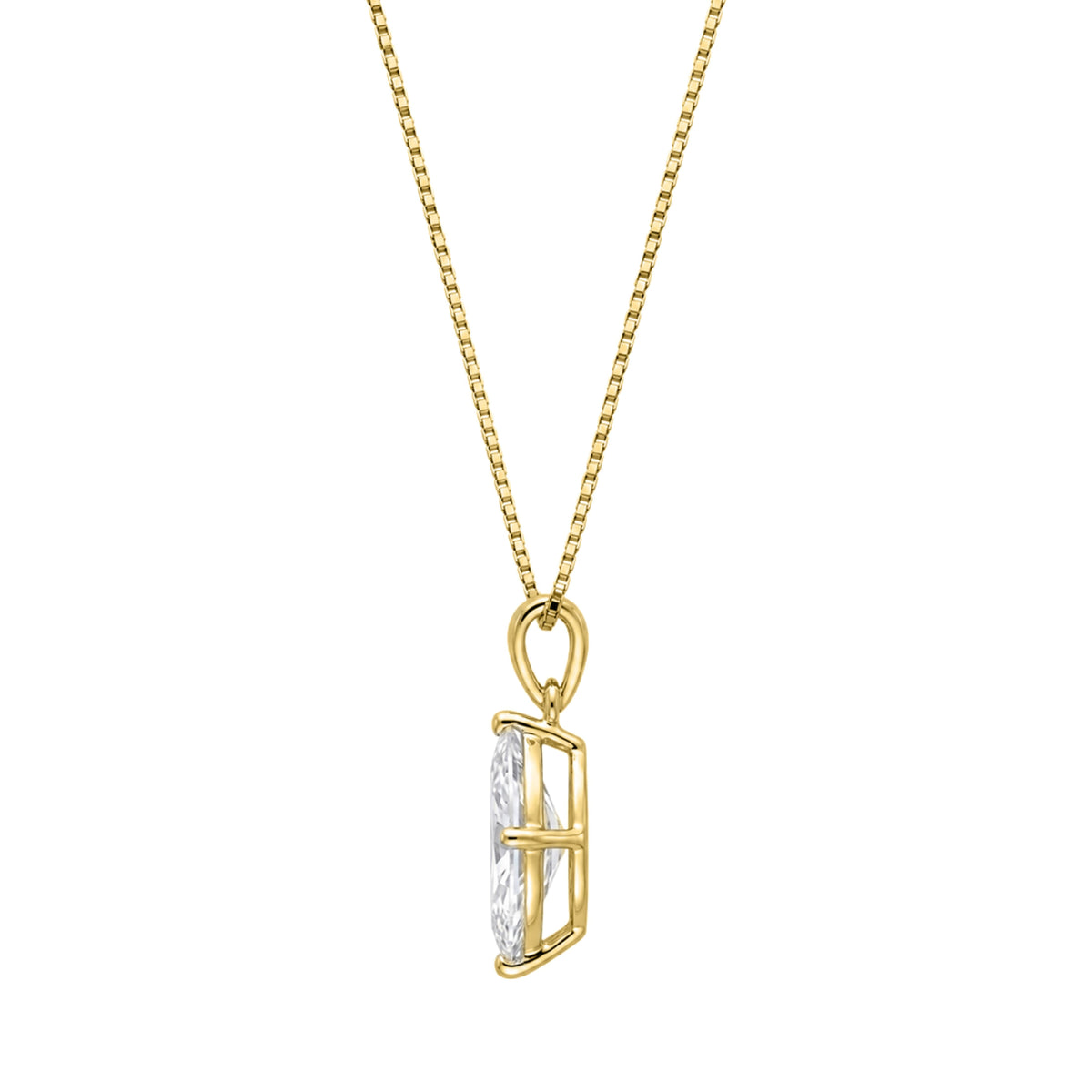 Lab-Grown Diamond Marquise Solitaire Pendant Necklace in 14K White Gold or 14K Yellow Gold