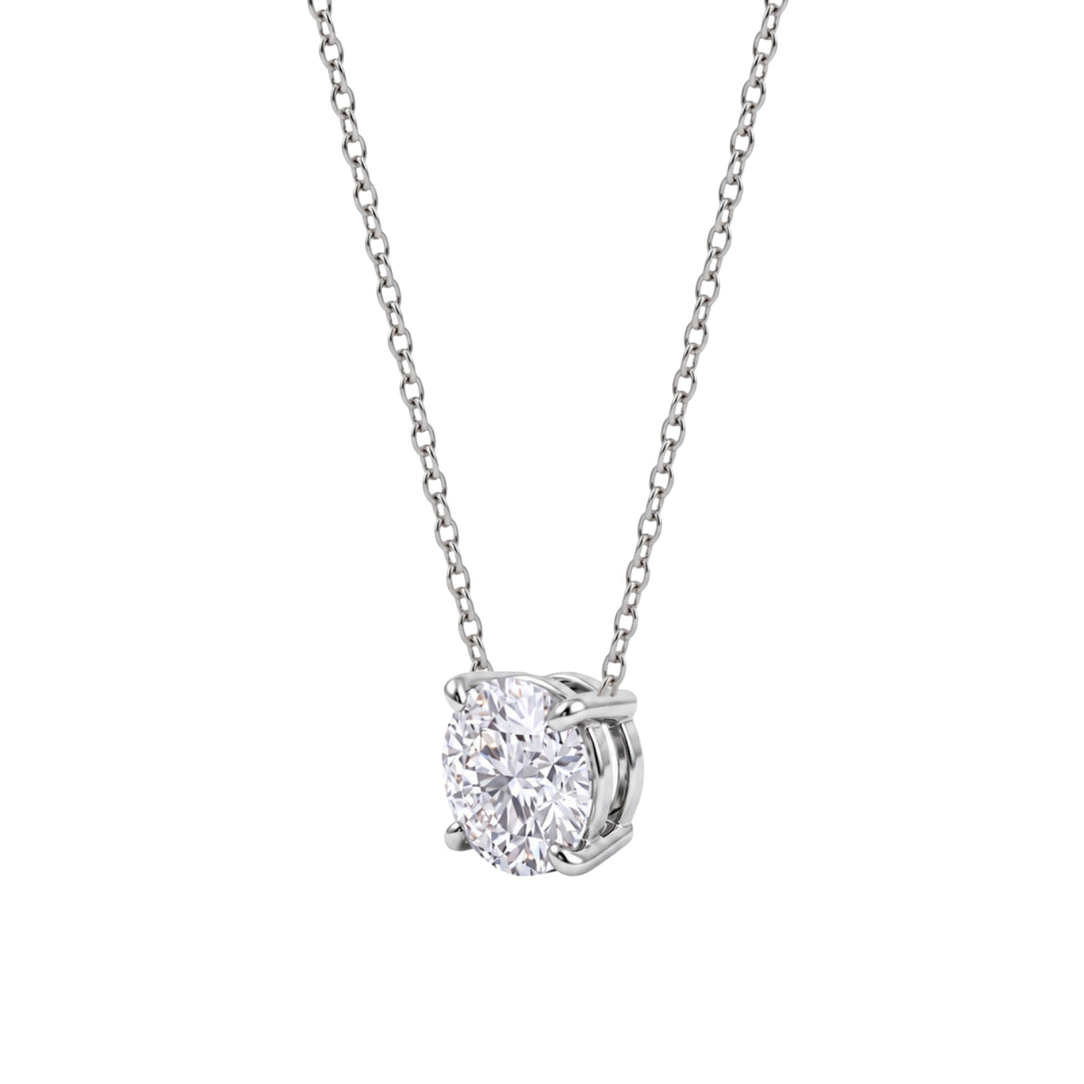 Lab-Grown Diamond Solitaire Pendant Necklace in 14K White Gold or 14K Yellow Gold