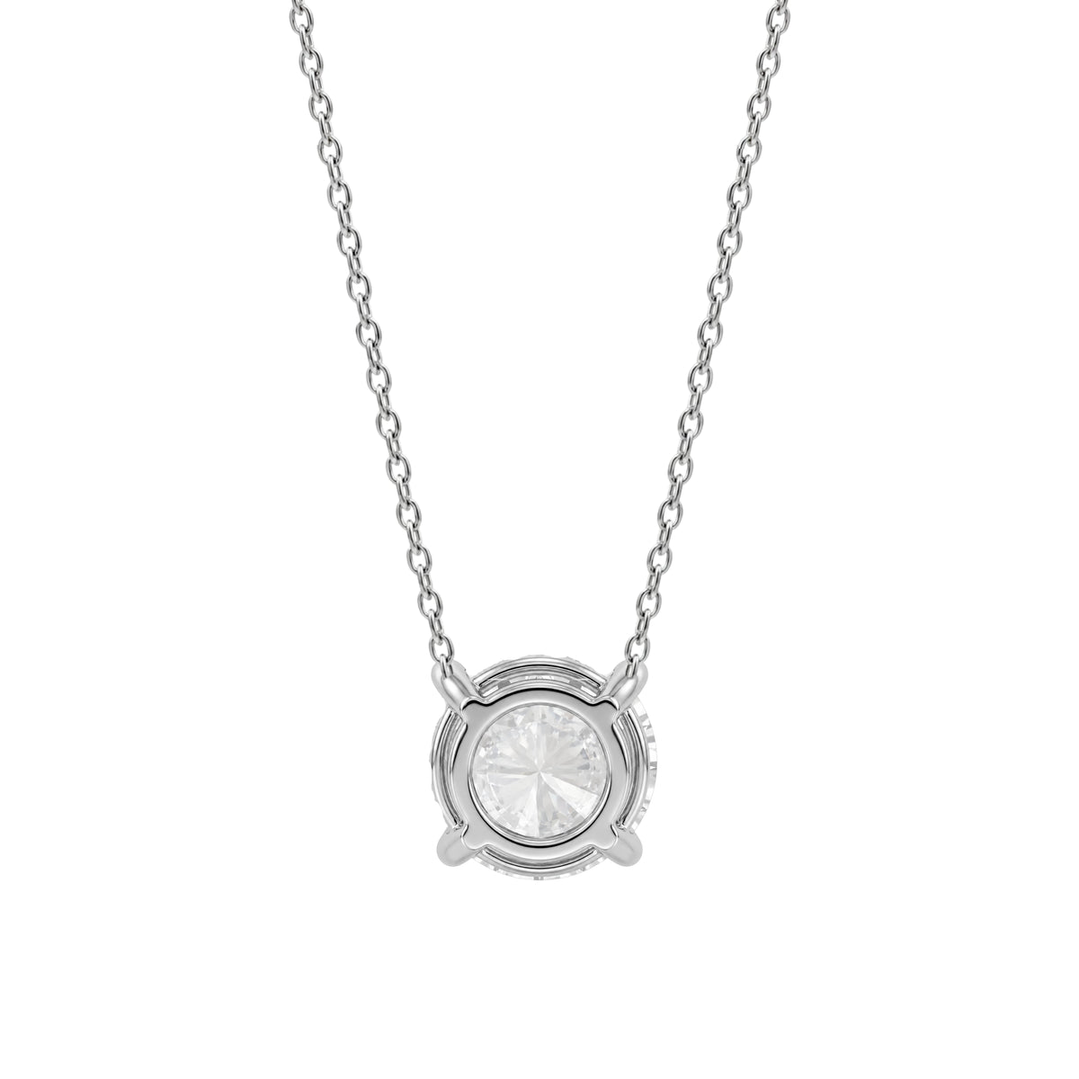 Lab-Grown Diamond Solitaire Pendant Necklace in 14K White Gold or 14K Yellow Gold