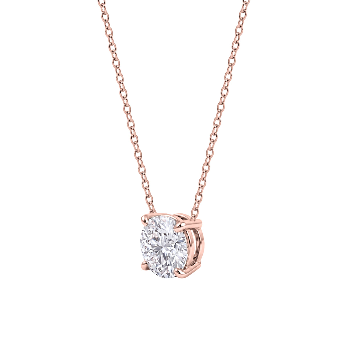 Lab-Grown Diamond Solitaire Pendant Necklace in 14K White Gold or 14K Yellow Gold