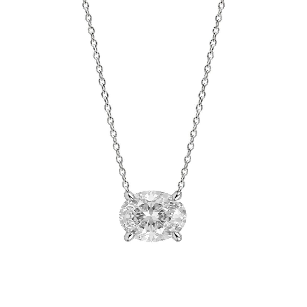 Lab-Grown Diamond Solitaire Pendant Necklace in 14K White Gold or 14K Yellow Gold