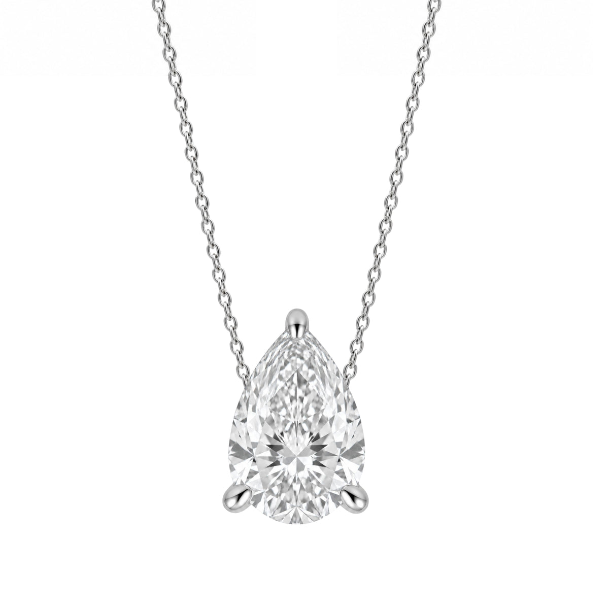 Lab-Grown Diamond Solitaire Pendant Necklace in 14K White Gold or 14K Yellow Gold