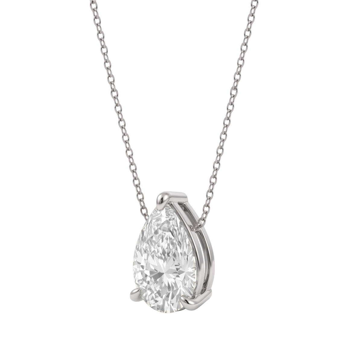 Lab-Grown Diamond Solitaire Pendant Necklace in 14K White Gold or 14K Yellow Gold