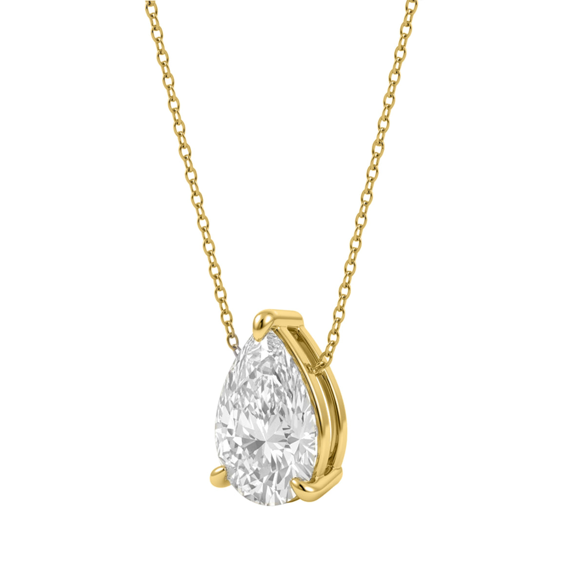Lab-Grown Diamond Solitaire Pendant Necklace in 14K White Gold or 14K Yellow Gold