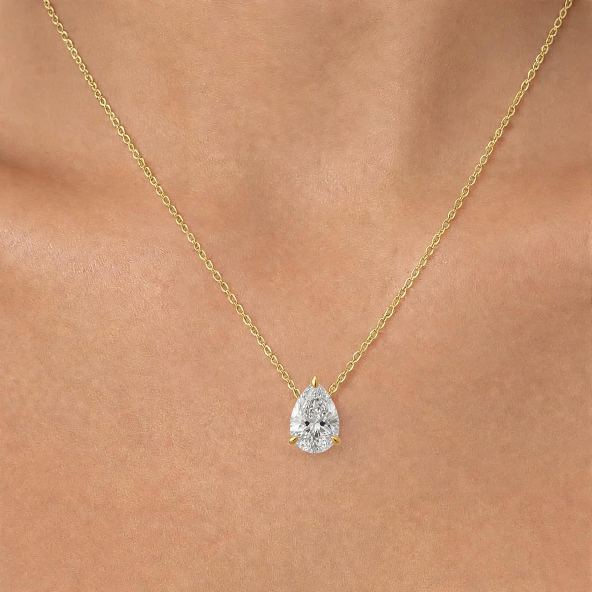Lab-Grown Diamond Solitaire Pendant Necklace in 14K White Gold or 14K Yellow Gold