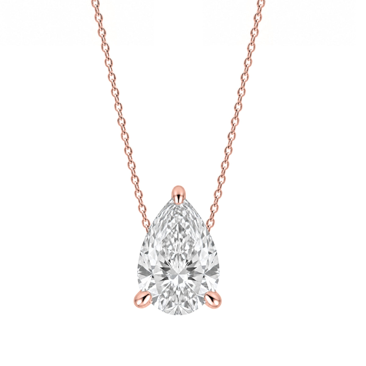 Lab-Grown Diamond Solitaire Pendant Necklace in 14K White Gold or 14K Yellow Gold