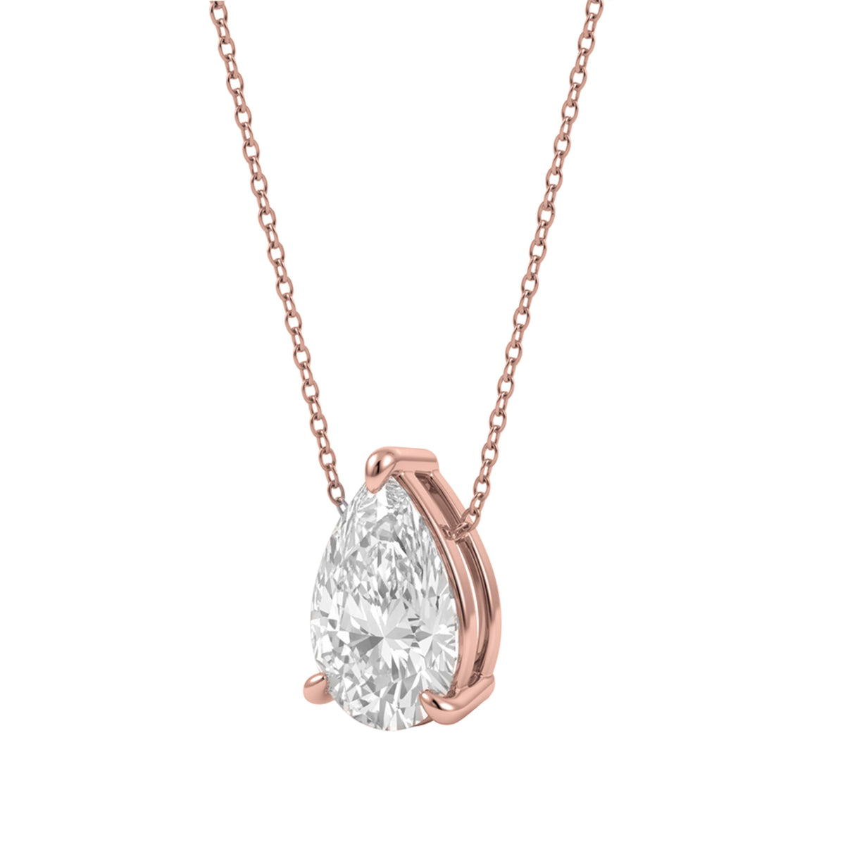 Lab-Grown Diamond Solitaire Pendant Necklace in 14K White Gold or 14K Yellow Gold