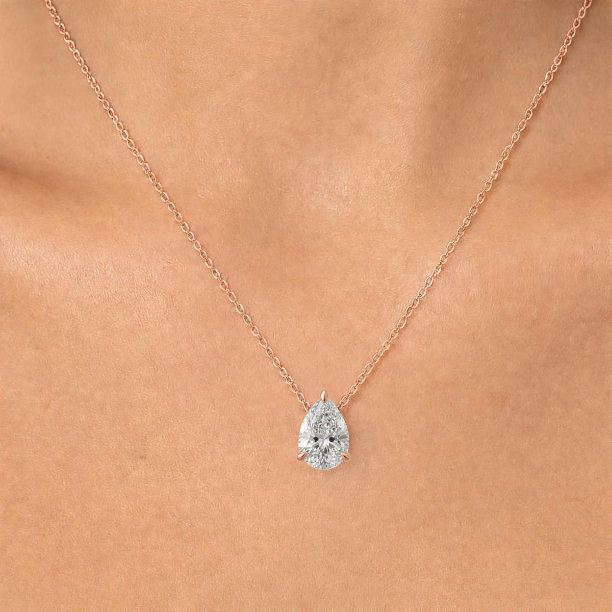 Lab-Grown Diamond Solitaire Pendant Necklace in 14K White Gold or 14K Yellow Gold