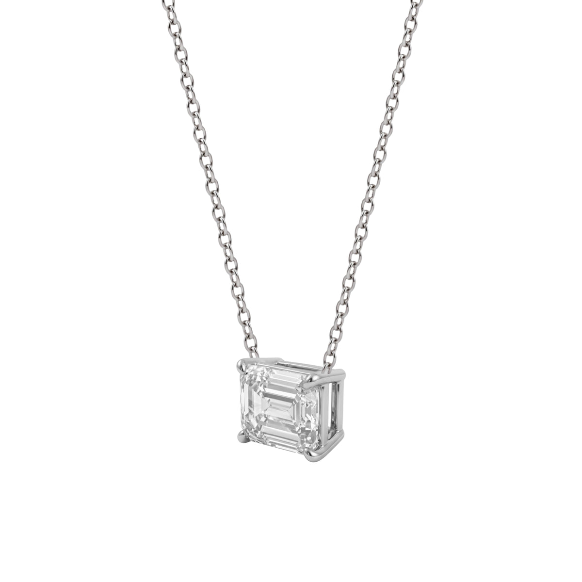 Lab-Grown Diamond Solitaire Pendant Necklace in 14K White Gold or 14K Yellow Gold