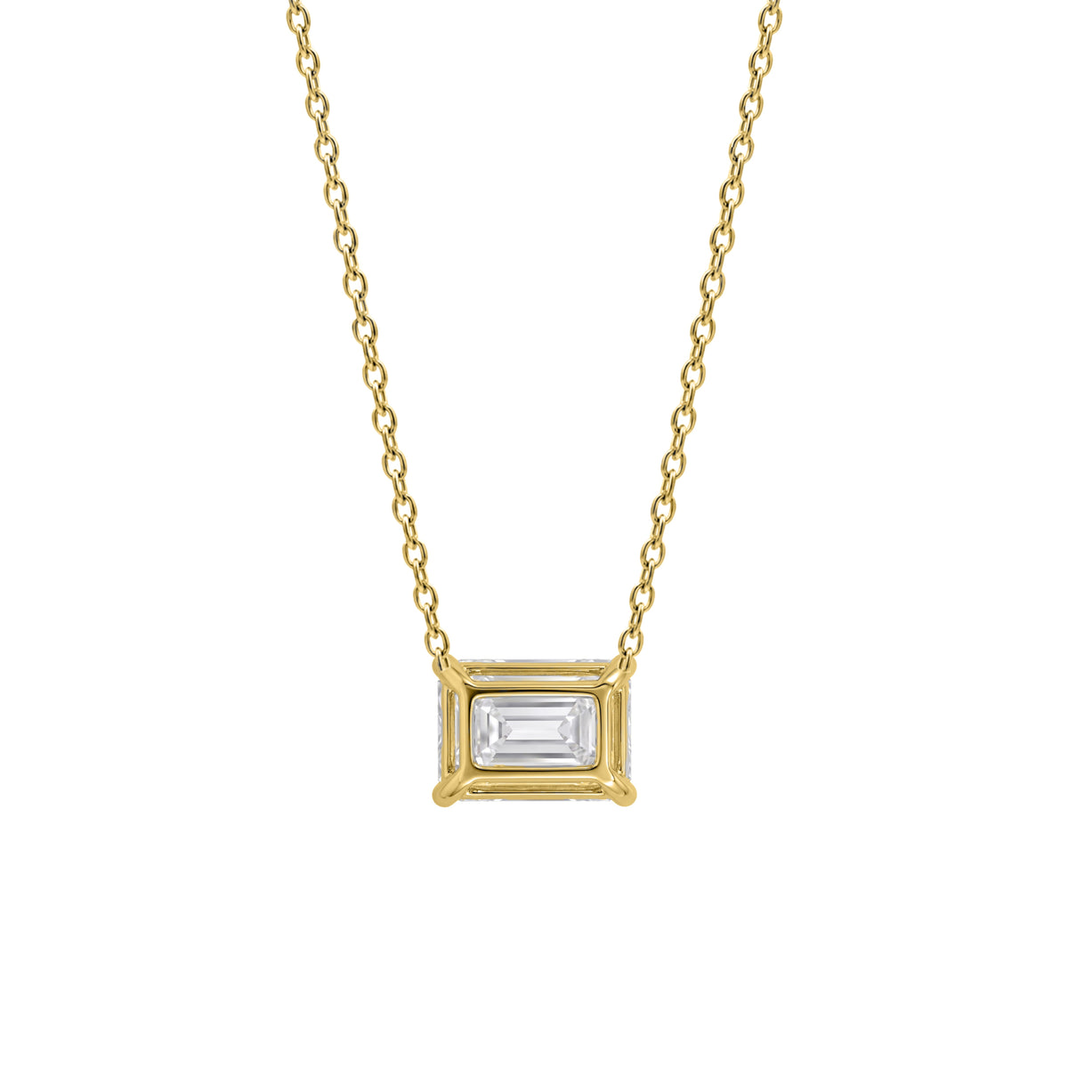 Lab-Grown Diamond Solitaire Pendant Necklace in 14K White Gold or 14K Yellow Gold