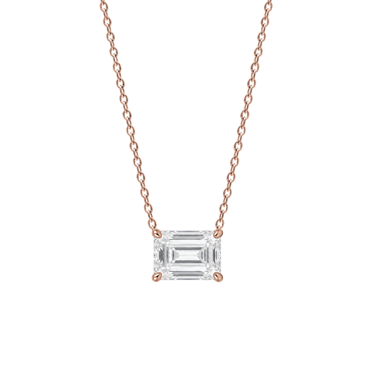 Lab-Grown Diamond Solitaire Pendant Necklace in 14K White Gold or 14K Yellow Gold