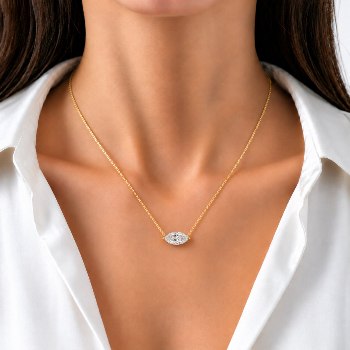 Lab-Grown Diamond Solitaire Pendant Necklace in 14K White Gold or 14K Yellow Gold